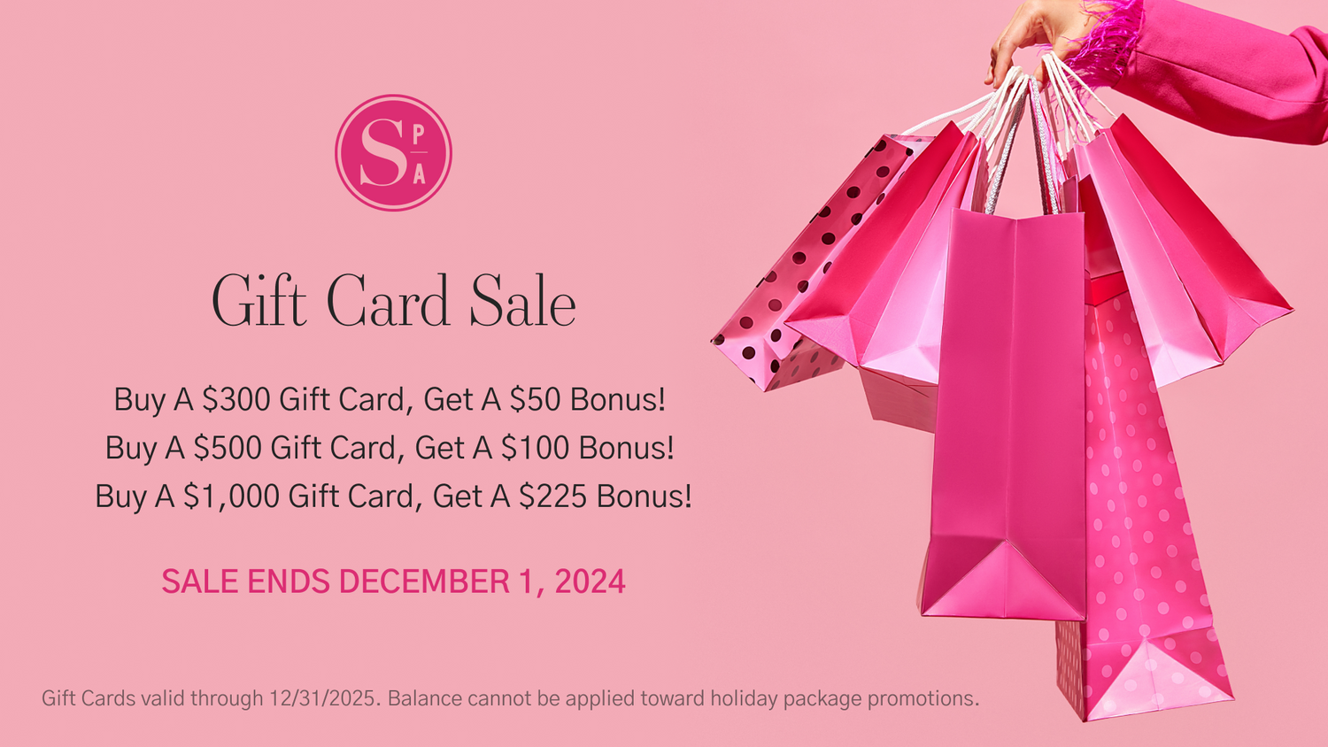 Spa gift card sale with bonus offers