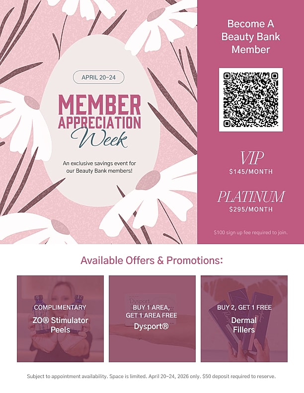 Beauty Bank Member Appreciation Week promotional flyer.